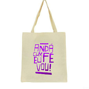 Bolsa Ecobag 100% algodão ANDA CUM FÉ (roxo)
