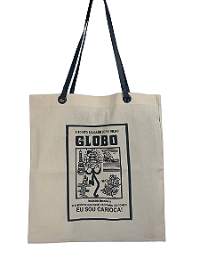 Bolsa Ecobag 100% algodão GLOBO (alça de couro)