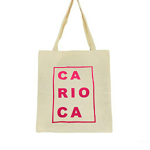 Bolsa Ecobag  100% algodão Estampa CARIOCA (rosa)