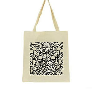 Bolsa Ecobag  100% algodão Estampa CAVEIRAS