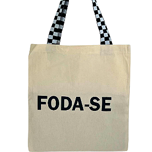 Bolsa Feminina Ecobag 100% algodão  FOD@-SE (Alça xadrez)