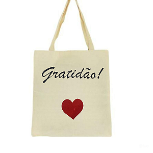 Bolsa Ecobag  100% algodão Estampa GRATIDÃO <3