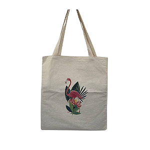 Bolsa Ecobag  100% algodão Estampa FLAMINGO