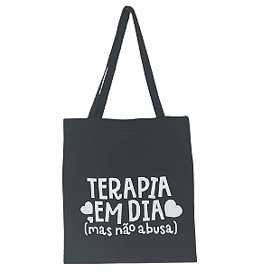 Bolsa Ecobag  100% algodão Black Estampa Terapia
