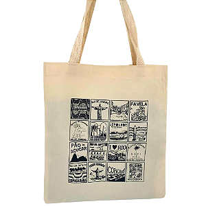 Bolsa Ecobag  100% algodão Estampa Clássicos do Rio