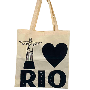 Bolsa Ecobag Amo Rio 100% Algodão Sustentável Reutilizável Cristo Redentor
