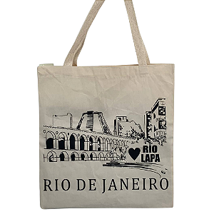 Ecobag Rio de Janeiro Lapa – Bolsa Algodão Preta e Branca Sustentável