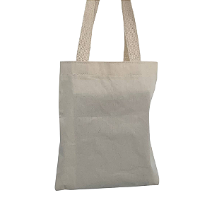 Mini Bolsa Ecobag Feminina 100% Algodão com Estampa crua