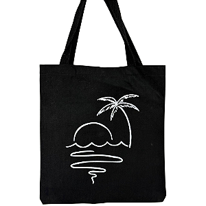 Bolsa Ecobag 100% algodão BLACK Estampa PÔR DO SOL