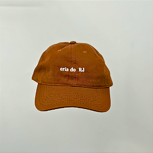 Boné Bordado Ajustável Identidade Carioca – "Cria Do RJ" (Marrom)