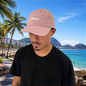 Boné Bordado Ajustável Identidade Carioca – "Samba" (Rosé)