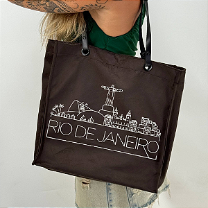 Bolsa Suede Elegante com Alça de Couro - Rio de Janeiro