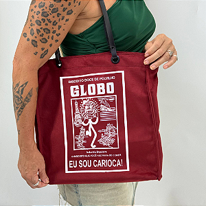 Bolsa Suede Elegante com Alça de Couro - Globo (Vermelho)