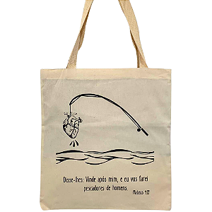 Bolsa Ecobag Crua 100% Algodão Reutilizável | Estampa "Mateus 1:19."