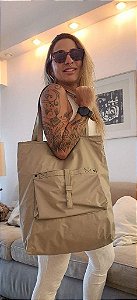 Bolsa Tote Nylon Urban com Bolso Frontal e Alça de Ombro