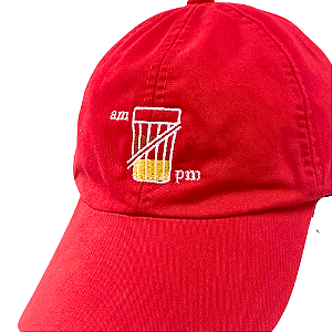 Boné Bordado Ajustável Identidade Carioca – "AM.PM" (vermelho)
