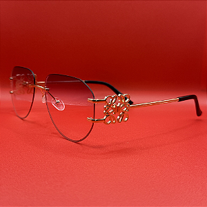 Óculos de Sol Sem Aro Lente Rosa UV400 - Unissex Minimalista Fashion Leve e Elegante