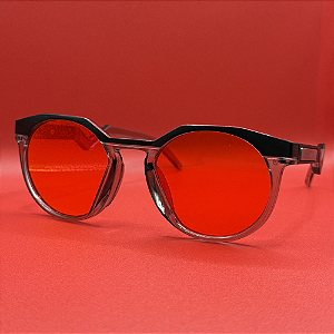 Óculos de Sol Transparente Lente Vermelha UV400 - Unissex Estiloso Moderno Leve e Confortável