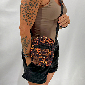 Shoulder bag estampa Orange Leopard