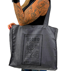 Bolsa Suede Elegante  GG  -  Globo (Cinza)