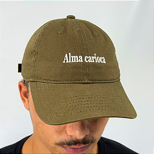 Boné Bordado Ajustável Identidade Carioca – "Alma Carioca" (Verde-musgo)