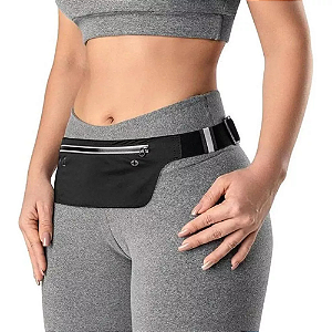 Pochete Fitness Ultrafina com Zíper Seguro | Cintura Ajustável, Conforto Total para Corrida e Treino