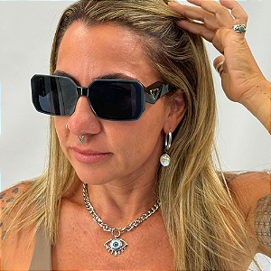 Óculos Preto Retangular  " Dapra "
