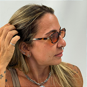 Óculos Quadrado Tartaruga Marrom