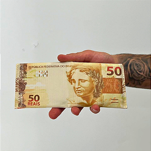 Carteira Compacta Estampa Cédula 50 Reais