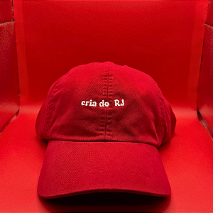 Boné Bordado Ajustável Identidade Carioca – "Cria do Rj" (Vermelho)
