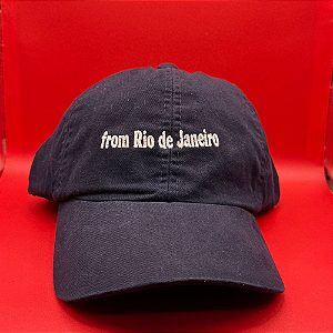 Boné Bordado Ajustável Identidade Carioca – "from Rio de janeiro" (Azul)