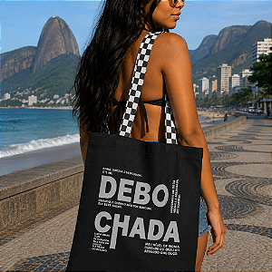 Bolsa Ecobag 100% algodão Black DEBOCHADA (xadrez)