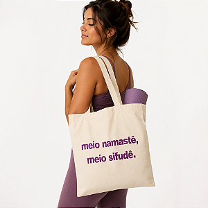 Bolsa Ecobag 100% algodão Estampa Meio namastê