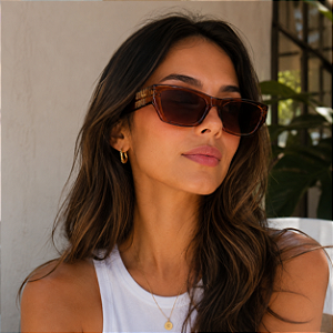Óculos Retrô Feminino Fashion mw mw (MARROM)