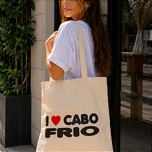 Bolsa Ecobag 100% algodão Estampa I love Cabo frio