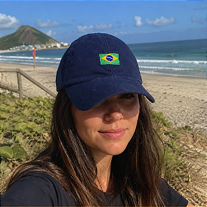 Boné Bordado Ajustável Identidade Carioca – "Brasão" (Azul)