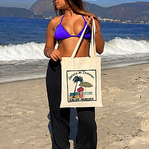 Bolsa Ecobag 100% Algodão Estampa GAROTA DE IPANEMA Pintada à Mão Reutilizável Estilosa