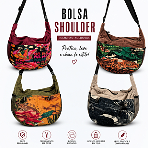 Bolsa Shoulder Estampada com Alça Regulável – Espaçosa, Leve e Versátil