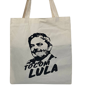 Bolsa Ecobag 100% algodão Estampa Tô com Lula