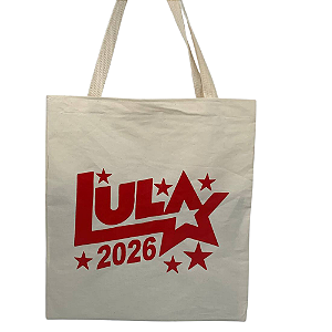 Bolsa Ecobag 100% algodão Estampa LULA 2026 (vermelha)