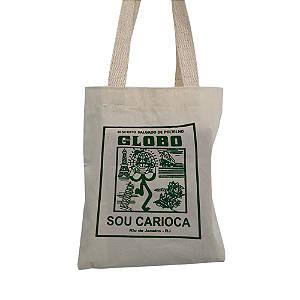 Bolsa Feminina Mini  Ecobag  100% algodão Estampa Globo verde