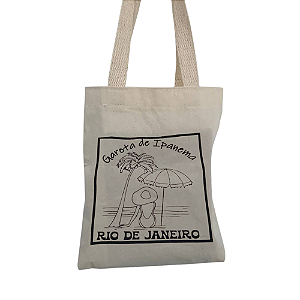 Bolsa Feminina Mini  Ecobag  100% algodão Estampa Garota de Ipanema
