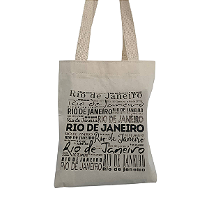 Bolsa Feminina Mini  Ecobag  100% algodão Estampa RJ Escritas