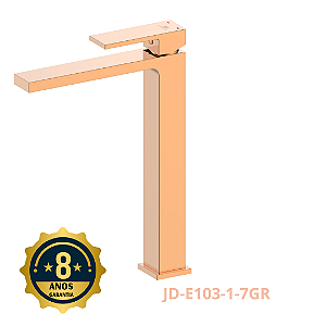 Misturador monocomando Square Bica alta para Banheiro Rose Gold