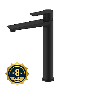 Misturador monocomando Slim Bica alta para Banheiro Preto Fosco