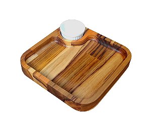 Petisqueira Quadrada com 1 Porcelana