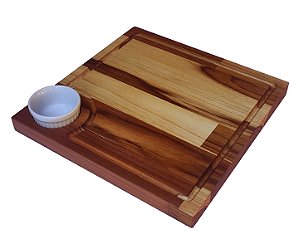 Tábua Quadrada Gourmet com 1 Porcelana
