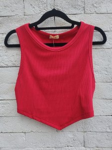 Regata cropped bico Vermelha