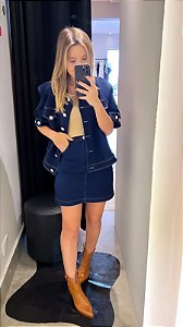 Saia Moletinho Jeans