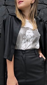Camisa Cropped Couro